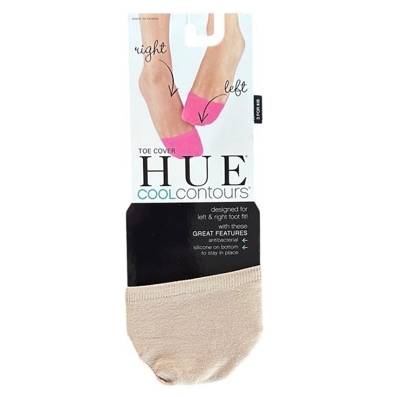 HUE NWT Cool Contours Toe Cover Cream One Size - Picture 2 of 2
